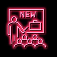 Neu Produkt Präsentation Neon- glühen Symbol Illustration vektor