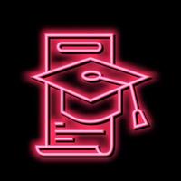 Schule Abschluss Neon- glühen Symbol Illustration vektor