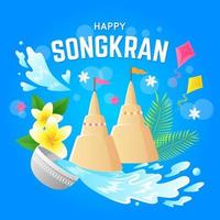 songkran festival tema bakgrund vektor