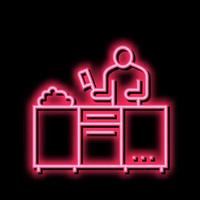 Koch Kochen Fleisch Neon- glühen Symbol Illustration vektor