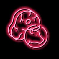 Rindfleisch Fleisch Steak Neon- glühen Symbol Illustration vektor