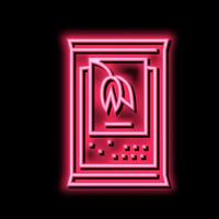 Portion Tasche Haferflocken Neon- glühen Symbol Illustration vektor