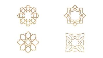 vier islamisch Formen Ornamente isoliert auf Weiß Hintergrund. vektor