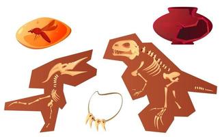 arkeologisk och paleontologisk finner tecknad serie vektor