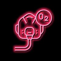 Pilot Sauerstoff Gesichts- Maske Neon- glühen Symbol Illustration vektor