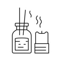 Aromatherapie Zubehör Linie Symbol Vektor Illustration