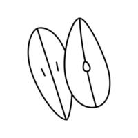 skära päron skivor linje ikon vektor illustration