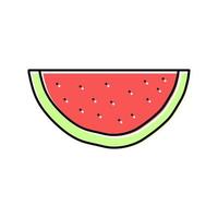 Scheibe Schnitt Wassermelone Farbe Symbol Vektor Illustration