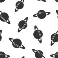 Saturn Symbol nahtlos Muster Hintergrund. Planet Vektor Illustration auf Weiß isoliert Hintergrund. Galaxis Raum Geschäft Konzept.