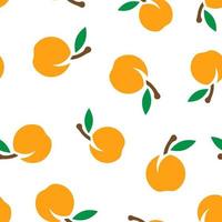 aprikos frukt ikon sömlös mönster bakgrund. persika efterrätt vektor illustration på vit isolerat bakgrund. organisk efterrätt företag begrepp.