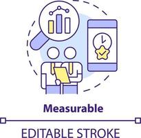 messbar Konzept Symbol. Vorteil von Digital Werbung abstrakt Idee dünn Linie Illustration. quantifizierbar Ergebnis. isoliert Gliederung Zeichnung. editierbar Schlaganfall vektor