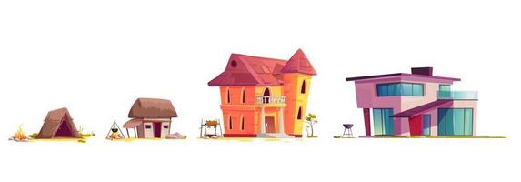 Evolution von Haus die Architektur, Karikatur Konzept vektor