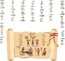 gammal egypten papyrus skrolla tecknad serie vektor