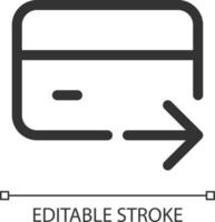 elektronisch Mittel Transfer Pixel perfekt linear ui Symbol. Geld Transaktion und Zahlung. gui, ux Design. Gliederung isoliert Benutzer Schnittstelle Element zum App und Netz. editierbar Schlaganfall vektor