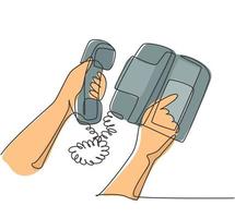 en enda linje ritning av finger handen gest ringa klassiska vintage telefonknapp. gamla retro analoga telefon koncept. trendig kontinuerlig linje rita design grafisk vektor illustration