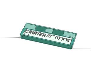 enkel kontinuerlig linjeteckning av elektrisk synthesizer. musikinstrument koncept. trendig enradig design vektor grafisk illustration
