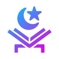 Koran Symbol solide Gradient lila Stil Ramadan Illustration Vektor Element und Symbol perfekt.