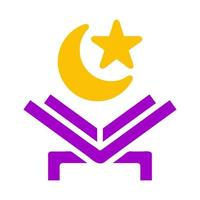 Koran Symbol solide lila Gelb Stil Ramadan Illustration Vektor Element und Symbol perfekt.