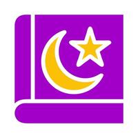 Koran Symbol solide lila Gelb Stil Ramadan Illustration Vektor Element und Symbol perfekt.