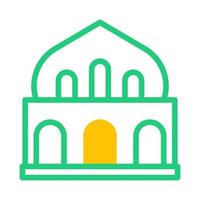 moské ikon duotone grön gul stil ramadan illustration vektor element och symbol perfekt.