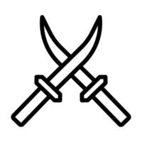 Schwert Symbol Gliederung Stil Militär- Illustration Vektor Heer Element und Symbol perfekt.