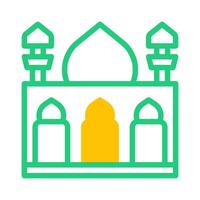 Moschee Symbol Duotone Grün Gelb Stil Ramadan Illustration Vektor Element und Symbol perfekt.