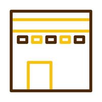 kaaba ikon duofärg brun gul stil ramadan illustration vektor element och symbol perfekt.