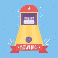 bowlinghall med boll och stift vektor