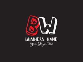 minimalistisch bw Brief Logo, bunt bw Kinder Geschäft Logo vektor
