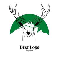 berg logotyp vektor design illustration, rådjur logotyper begrepp