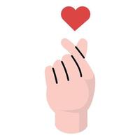 hand framställning mini hjärta kärlek tecken koreanska finger hjärta vektor