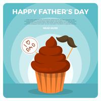 Flat Happy Father's Day Hälsningar Vector