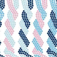fläta sömlös mönster med små prickar. knutar. upprepa. mosaik. abstrakt konst. omslag papper, skriva ut, textil, tyg. rosa och blå färger. vektor