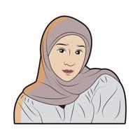 schön Hijab Frau, mit ein süß Ausdruck vektor