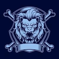 lejon huvud emblem logotyp illustration vektor
