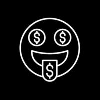 Geld-Mund-Gesichtsvektor-Icon-Design vektor