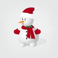 Schneemann mit ein rot Hut und Weihnachten Fäustlinge vektor