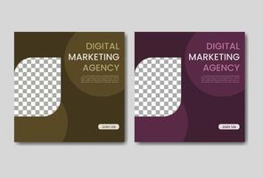 Sozial Medien Post Vorlage zum Digital Marketing Agentur.einfach und minimalistisch vektor