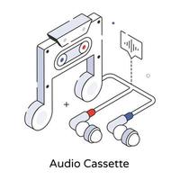 trendige Audiokassette vektor