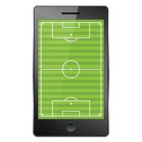 fotbollsplan på mobiltelefon vektor