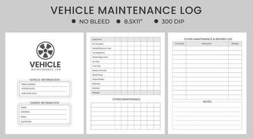 Fahrzeug Instandhaltung Protokoll, Fahrzeug Instandhaltung Notizbuch vektor
