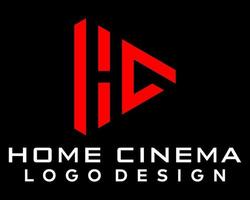 Brief hc Monogramm abspielen Taste Video Logo Design zum Film Industrie. vektor