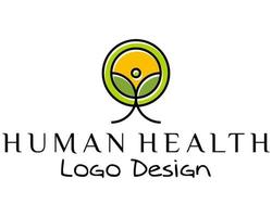 Mensch Gesundheit Leben natürlich Logo Design. vektor