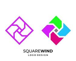 geometrisch Wind Box rotierend Logo Design. vektor