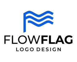 f Brief Monogramm winken Flagge Logo Design. vektor