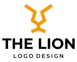 geometrisch Fett gedruckt Löwe Kopf Tier Logo Design. vektor