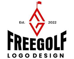 fg brev monogram golf sport logotyp design. vektor