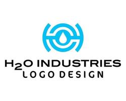 Brief h 2 Ö Monogramm chemisch Industrie Logo Design. vektor