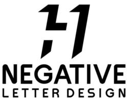 h brev monogram negativ Plats logotyp design. vektor