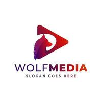 Varg logotyp media företag färgrik vektor